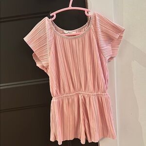 H&M Pink One Piece Blouse with Flutter Sleeves and Gathered Waist